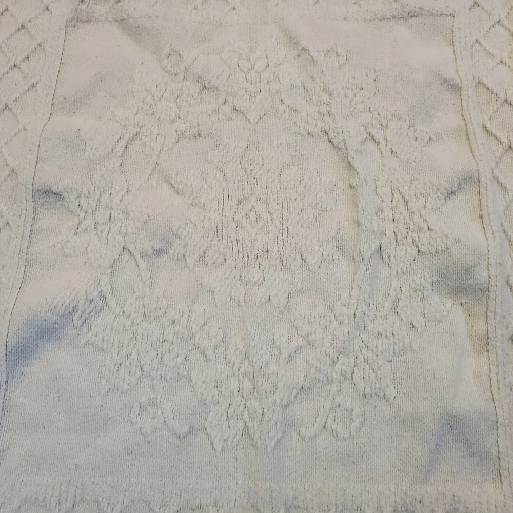 Vintage Crown Craft Chenille Bedspread Coverlet Bohemian Twin Fringe‎ 76x108